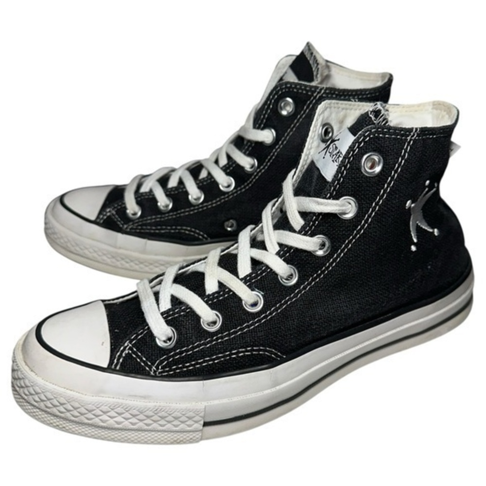 Converse x Stussy Womens Size 8 Black White Chuck 70 High A01765C Shoes Sneakers